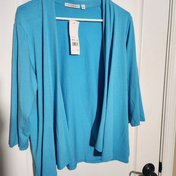 Notations 3/4 Sleeve Solid Basic Knit Cardigan - Picture 1 of 3